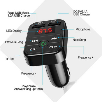 B2 αυτοκίνητο MP3 Bluetooth player hands free κλήση μηχανή εισαγωγής κάρτας FM USB φόρτιση αυτοκινήτου Bluetooth B2 αυτοκίνητο MP3