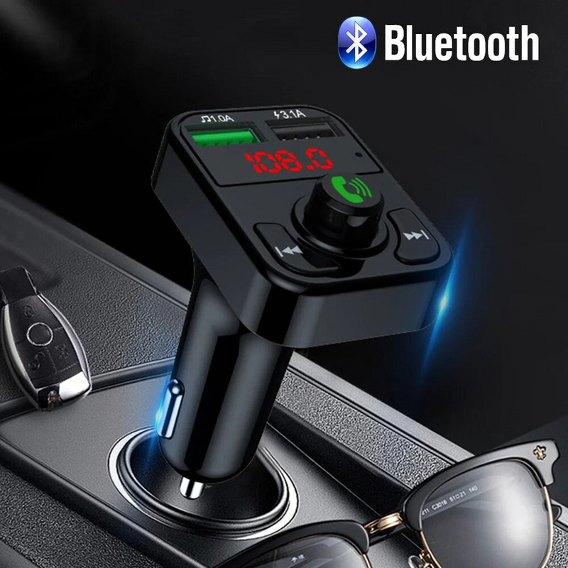 B2 auto MP3 Bluetooth atskaņotājs brīvroku zvans FM kartes ievietošanas iekārta USB Bluetooth auto uzlāde B2 auto MP3