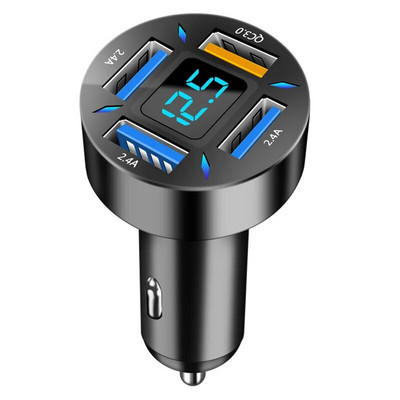 4 portu īpaši ātrs USB automašīnas lādētājs iPhone 14 Pro Max 13 12 11 Oneplus Huawei OPPO Samsung Xiaomi 66 W ātrās uzlādes adapteris