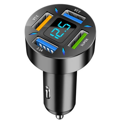 4 portu īpaši ātrs USB automašīnas lādētājs iPhone 14 Pro Max 13 12 11 Oneplus Huawei OPPO Samsung Xiaomi 66 W ātrās uzlādes adapteris