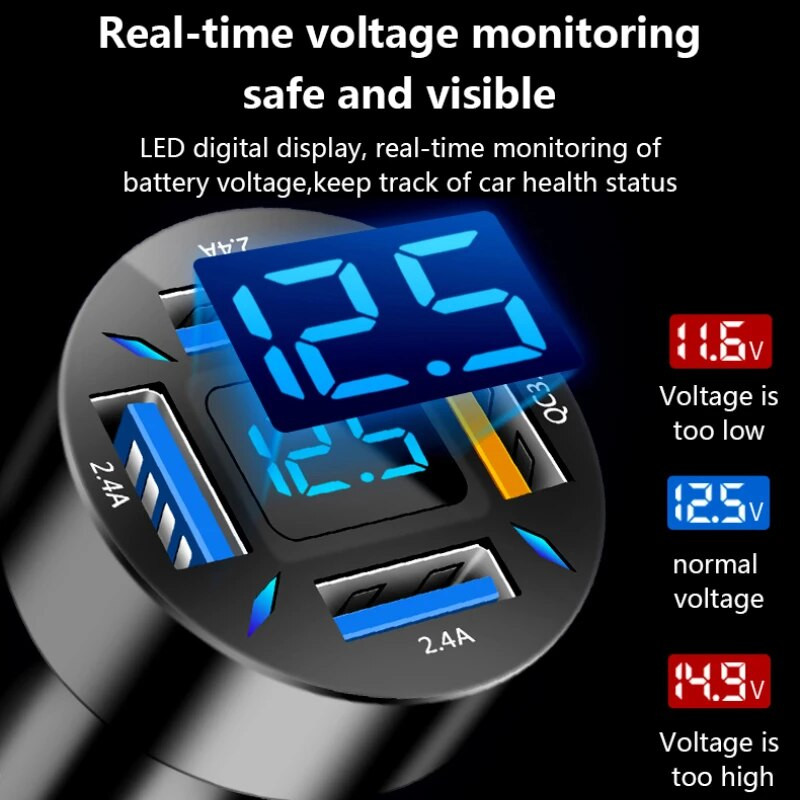 Încărcător auto USB super rapid cu 4 porturi pentru iPhone 14 Pro Max 13 12 11 Oneplus Huawei OPPO Samsung Xiaomi 66W Adaptor de încărcare rapidă