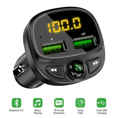 Car Charger FM Transmitter Bluetooth Audio Dual USB Car MP3 Player Autoradio Handsfree Charger Fast Charger Car Accessories