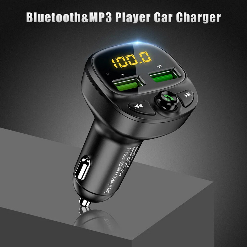 Automašīnas lādētājs FM raidītājs Bluetooth Audio Dual USB auto MP3 atskaņotājs Autoradio brīvroku lādētājs Ātrais lādētājs Auto piederumi