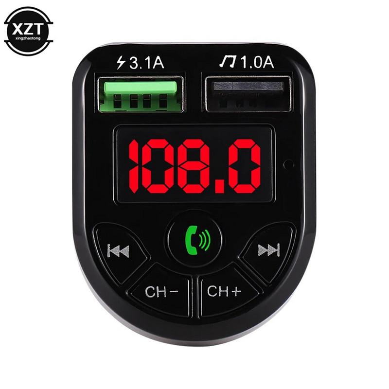 Új LED FM adó Bluetooth-kompatibilis 5.0 autós készlet Dual USB autós töltő 3.1A 1A 2 USB MP3 zenelejátszó támogatja a TF/U lemezt