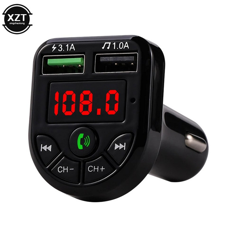 Új LED FM adó Bluetooth-kompatibilis 5.0 autós készlet Dual USB autós töltő 3.1A 1A 2 USB MP3 zenelejátszó támogatja a TF/U lemezt