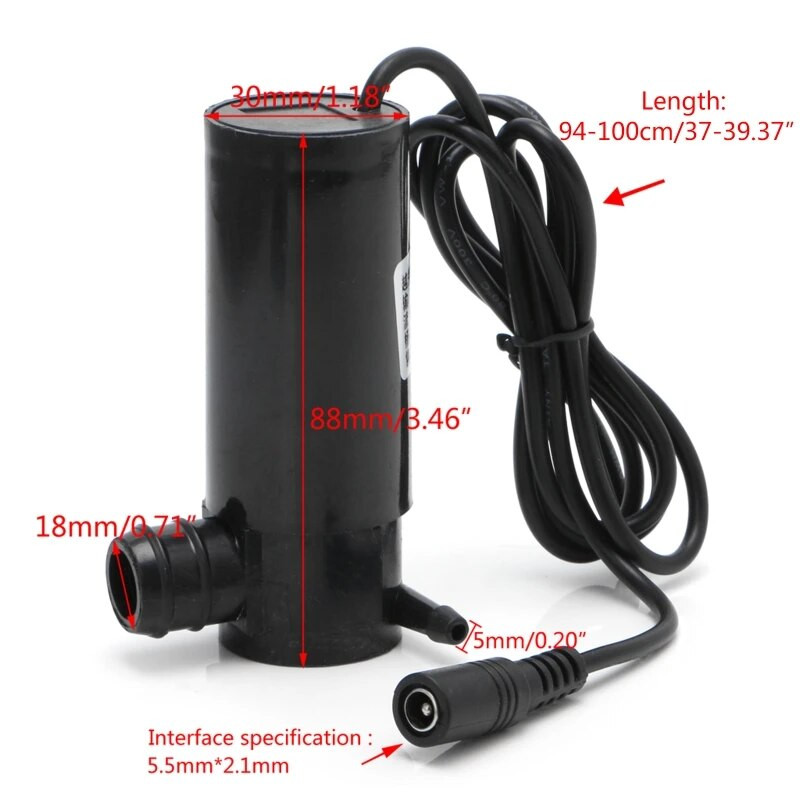 līdzstrāvas 12V 36W iegremdējamam ūdens sūknim 10m 400L/H automazgātavas vannas strūklakai