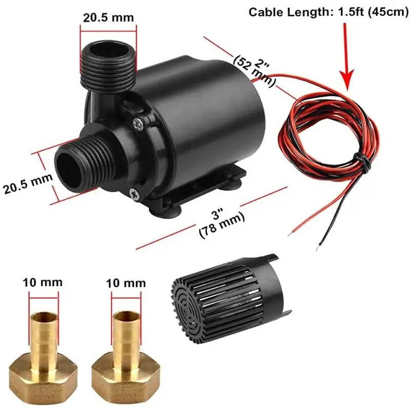 Suure võimsusega kalapaak akvaariumi pump Filter Vesijahutusega purskkaev tsirkulatsioonipumba paak 800L/H 5m DC12V arvuti jahutussüsteemid