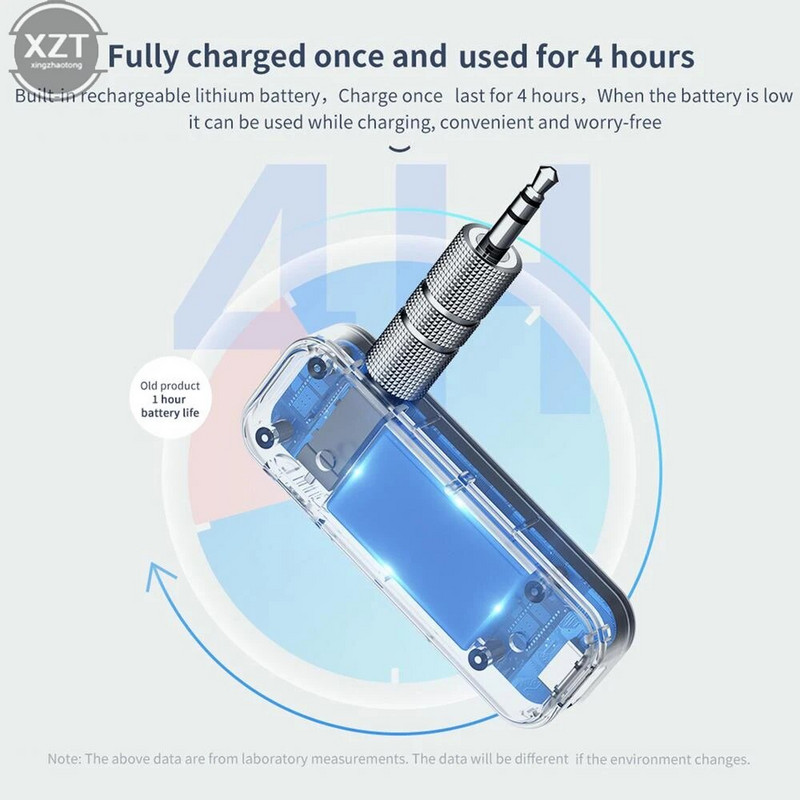 2 in1 ligzda bezvadu adapteris Bluetooth 5.0 raidītāja uztvērējs 3,5 mm audio AUX adapteris automašīnas audio mūzikas papildu brīvroku austiņām