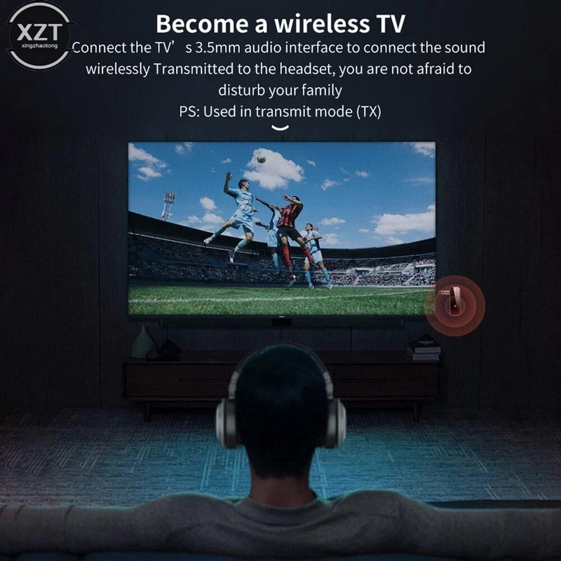 2 in1 ligzda bezvadu adapteris Bluetooth 5.0 raidītāja uztvērējs 3,5 mm audio AUX adapteris automašīnas audio mūzikas papildu brīvroku austiņām