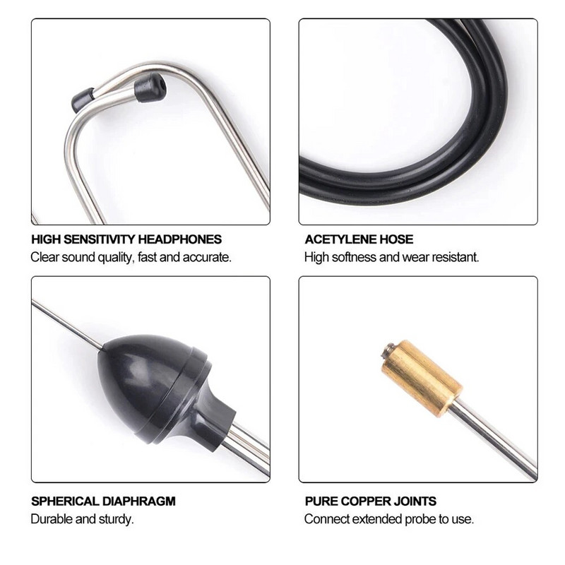 Automobilių variklio blokų diagnostikos įrankis Profesionalus automatinis stetoskopas, cilindras, automobilių variklio klausos įrankiai, skirti automobilių automobilių priedams