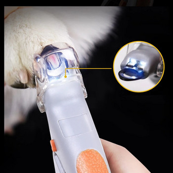 1 τμχ Επαγγελματική κουρευτική μηχανή για σκύλους Νυχοκόπτη για σκύλους Μύλος νυχιών κατοικίδιων για γάτα με φως LED 5X μεγεθυντικός φακός ασφαλείας Νυχοκόπτη για κατοικίδια