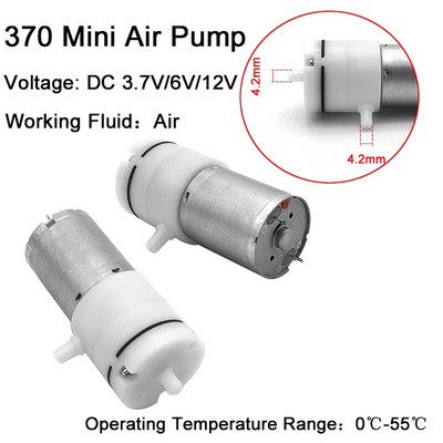 370 mini õhupump 3,7 V 6 V 12 V elektriline mikrovaakumvõimendi mootor iluinstrumendi meditsiiniliseks raviks Rinnapumba müra 65 db