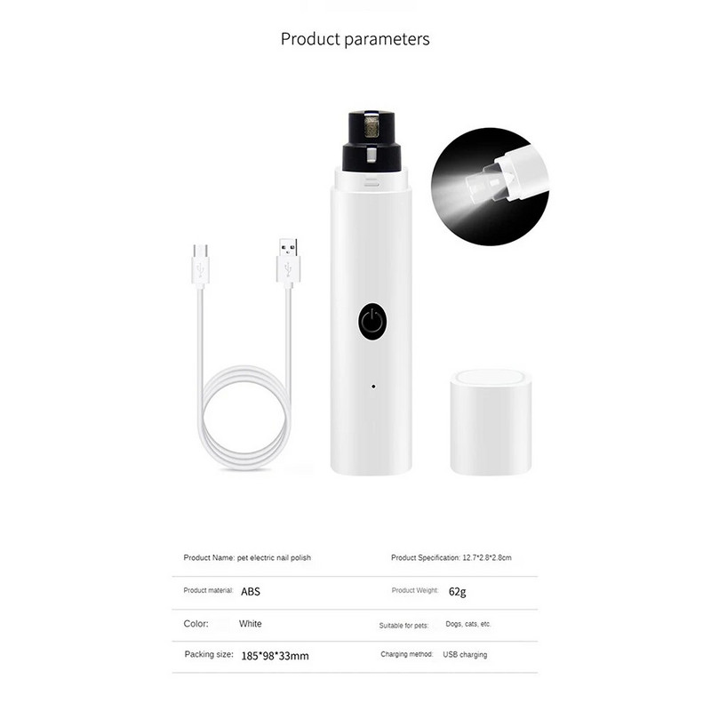 Kutya körömcsiszoló USB újratölthető elektromos kutya körömvágó kisállatápolási felszerelés vágó macska körömvágóhoz