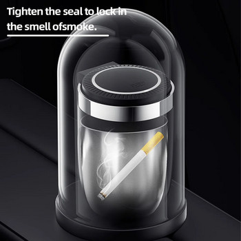 Чаша за пепелник за цигари за кола с капак с LED светлина Преносим подвижен държач за пепелник за превозни средства Пепелник за цигари Вътрешни части