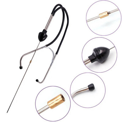 1pcs automobile cylinder stainless steel stethoscope engine abnormal sound diagnosis auto repair detection stethoscope