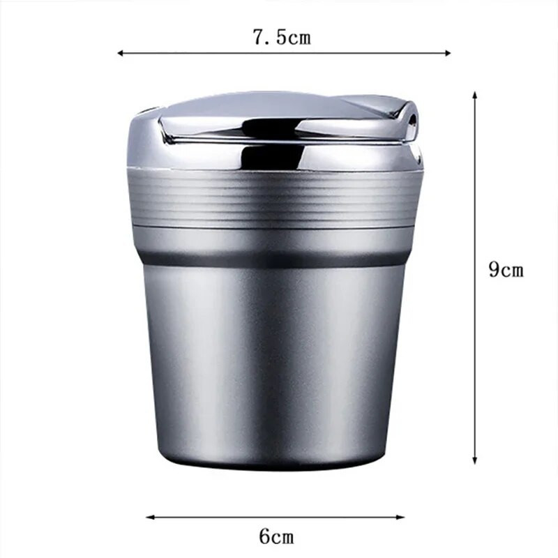 Autós hamutartó autós szemetes doboz Led lámpával, borítással Kreatív személyiség fedett autó az autó belsejében Többfunkciós autó kellék