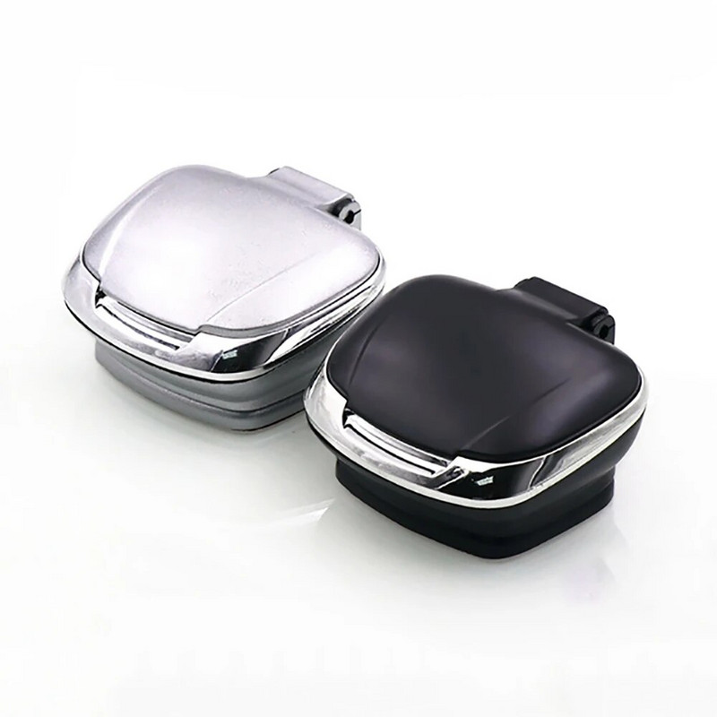 Auto pelnu trauks ar LED gaismām Portatīvie LED dūmi Auto pelnu cigarešu pelnu trauks Daudzfunkcionāls personības radošs pelnu trauks