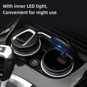 1 tk kaasaskantav LED suitsuauto tuhaalus sigaretituhk mahutab tassi automaatse valgusindikaatori tuhatoosi autotopsi hoidja