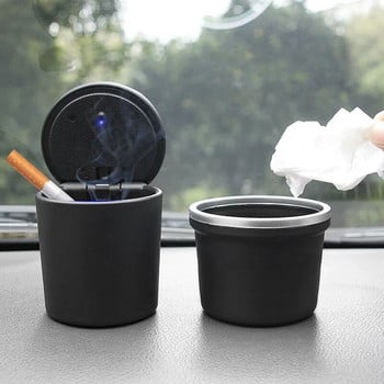 1 ΤΕΜ Φορητό LED καπνού σταχτοδοχείου αυτοκινήτου Τέφρα τσιγάρων που συγκρατεί φλιτζάνι αυτόματη ένδειξη φωτός Τασάκι για ποτηροθήκη αυτοκινήτου