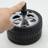 Automašīnas radošā riepu rumbas rotācijas stils moderns pelnu trauks sakausējums apaļš bezdūmu presē uz augšu pelnu trauks