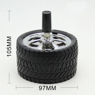 Automašīnas radošā riepu rumbas rotācijas stils moderns pelnu trauks sakausējums apaļš bezdūmu presē uz augšu pelnu trauks