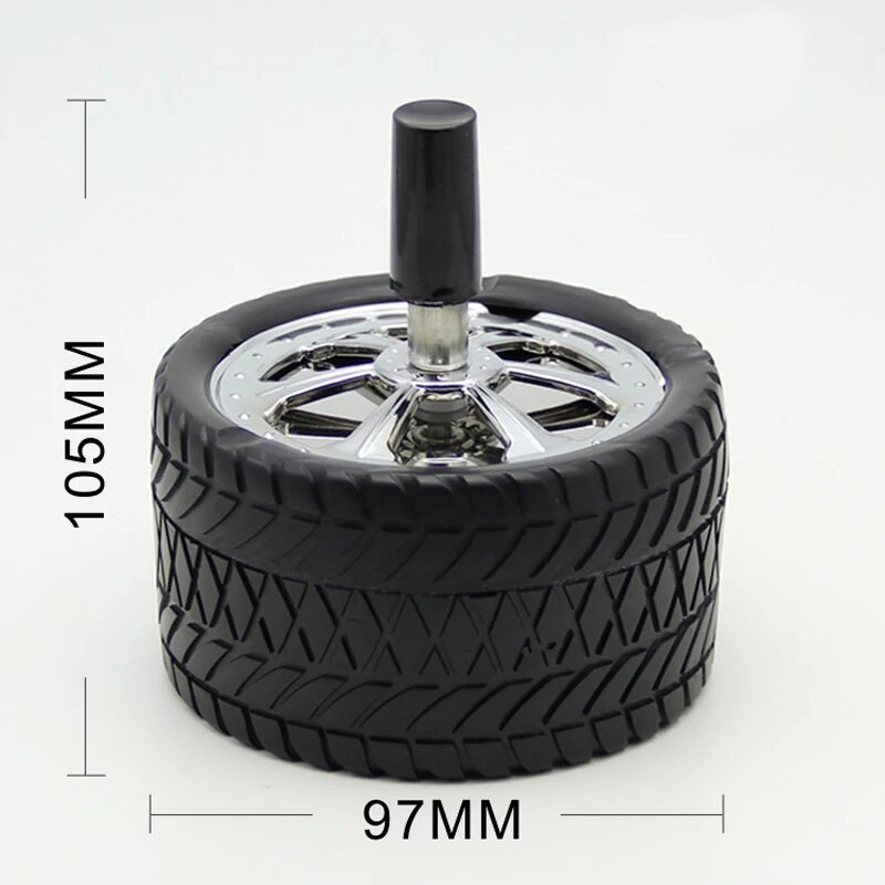 Automašīnas radošā riepu rumbas rotācijas stils moderns pelnu trauks sakausējums apaļš bezdūmu presē uz augšu pelnu trauks