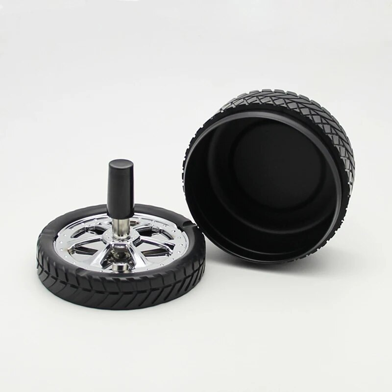 Automašīnas radošā riepu rumbas rotācijas stils moderns pelnu trauks sakausējums apaļš bezdūmu presē uz augšu pelnu trauks