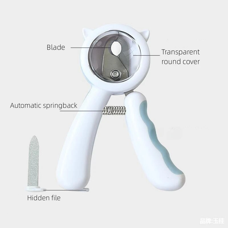 Mājdzīvnieku nagu šķēru komplekts Profesionāls mājdzīvnieku nagu griezējs nerūsējošā tērauda suņu kaķu nagu griezējs ar vāku Ērti suņu aksesuāri