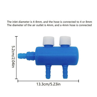 Zivju tvertnes gaisa sūkņa sadalītāja vārsta akvārija gaisa plūsmas vadības sviras vārsta sadalītāja sadalītāja gaisa līnijas caurules savienotāju piederumi