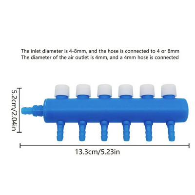 Zivju tvertnes gaisa sūkņa sadalītāja vārsta akvārija gaisa plūsmas vadības sviras vārsta sadalītāja sadalītāja gaisa līnijas caurules savienotāju piederumi