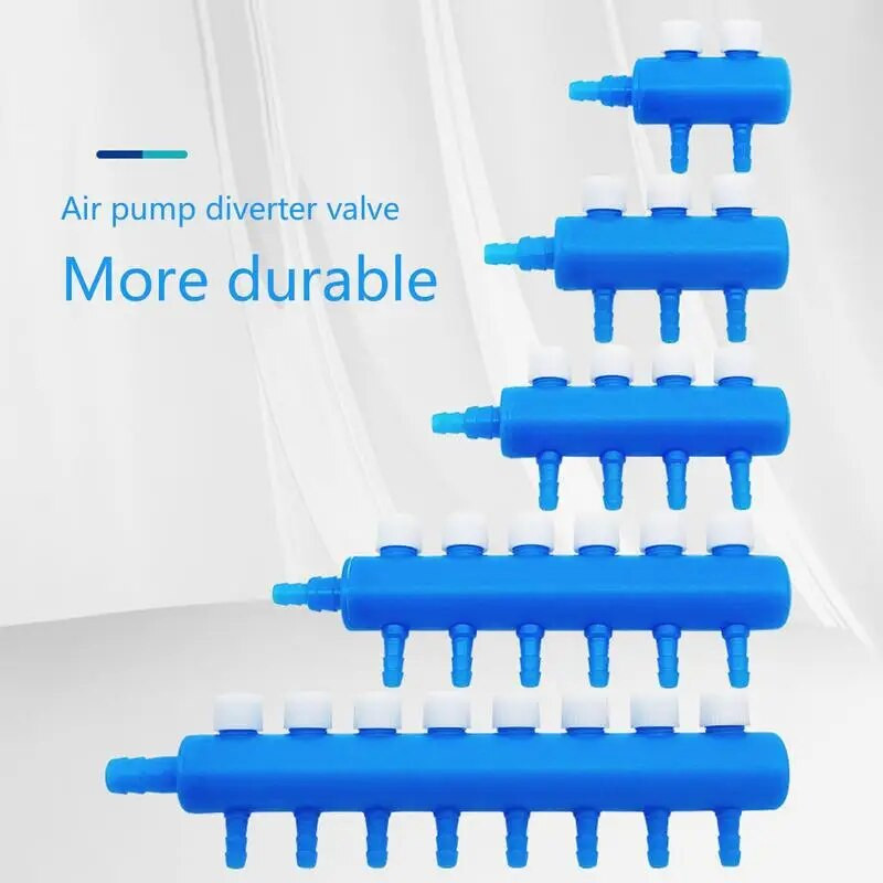 Zivju tvertnes gaisa sūkņa sadalītāja vārsta akvārija gaisa plūsmas vadības sviras vārsta sadalītāja sadalītāja gaisa līnijas caurules savienotāju piederumi