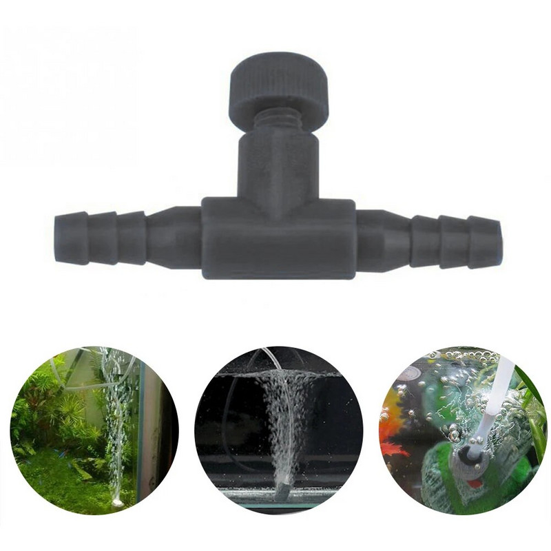 Supapă de pompă oxigenată pentru acvariu, rezervor de pește, comutator supapă de reglare a aerului pentru țeavă de 4 mm