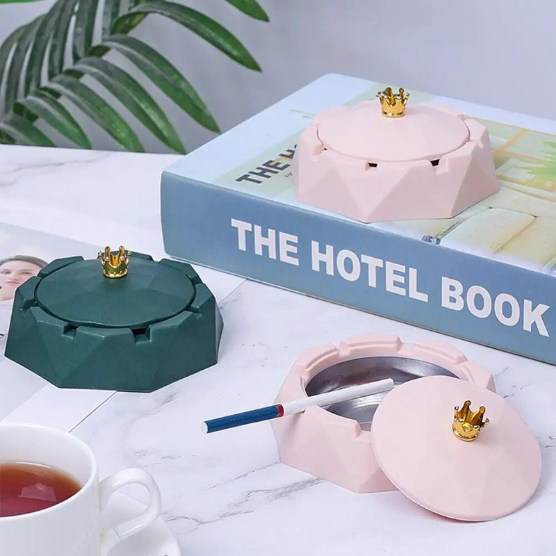 Pelnu turētājs divu izmēru bajonetes 2 krāsu dekoratīvs mājsaimniecības kronis pelnu trauka dekors pelnu konteiners mājām