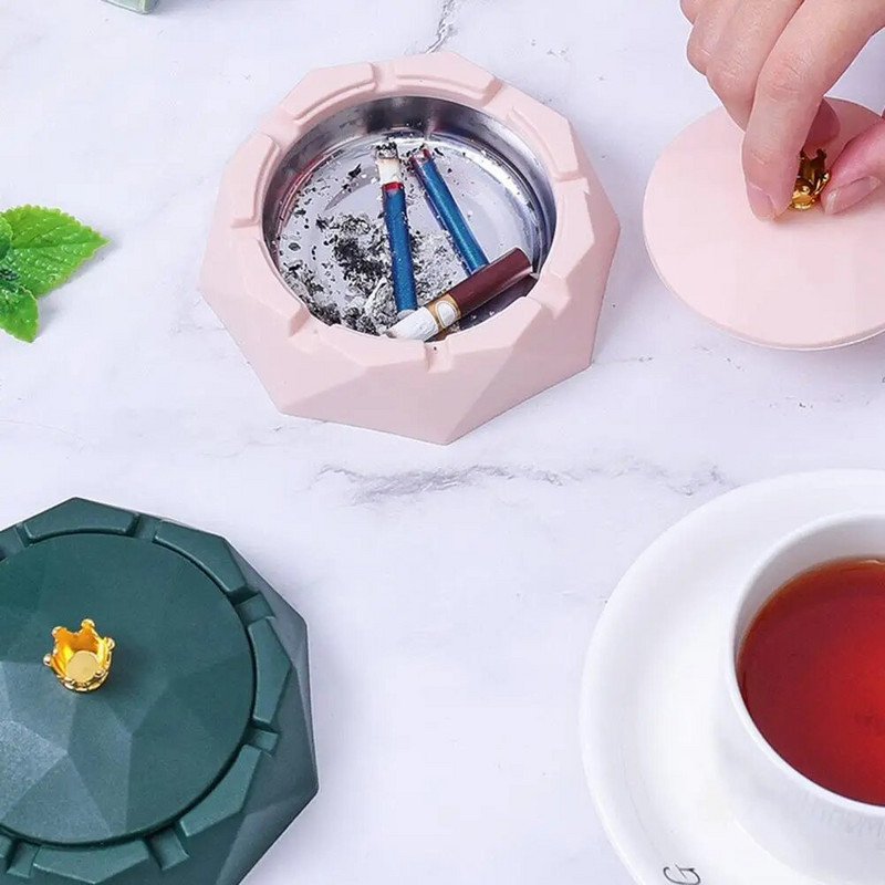 Pelnu turētājs divu izmēru bajonetes 2 krāsu dekoratīvs mājsaimniecības kronis pelnu trauka dekors pelnu konteiners mājām