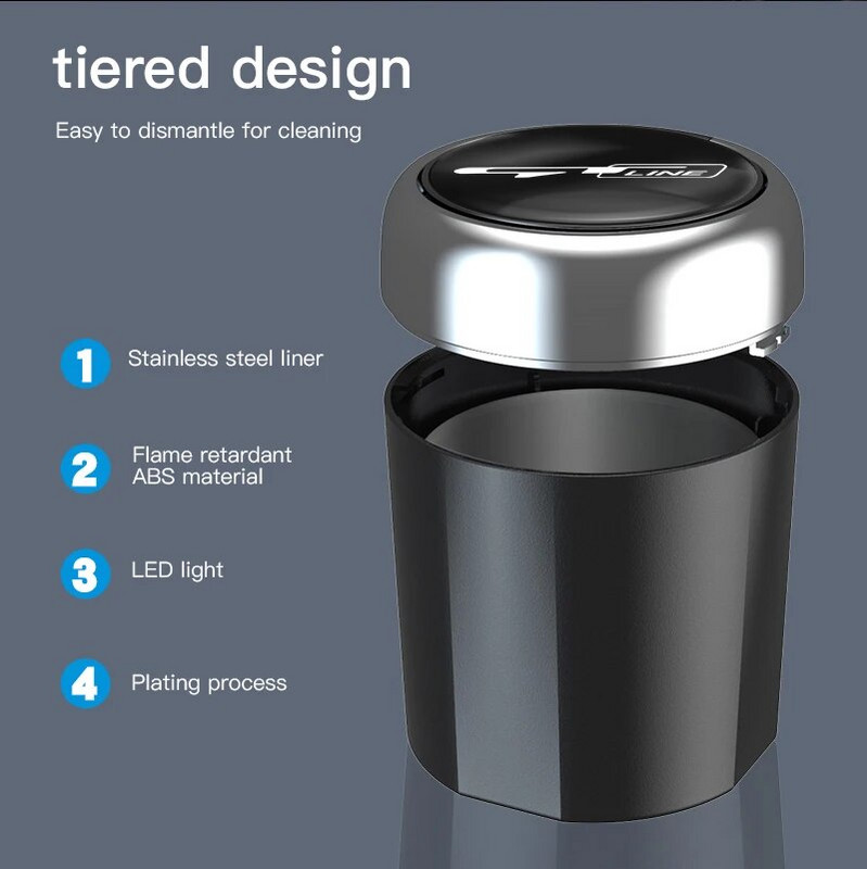 Auto sigareti tuhatoos LED-valgustusega kaasaskantav eemaldatav sõiduki tuhatoos Kia GT LINE Sportage Ceed Picanto Rio ProCeed Niro K7 K5 jaoks