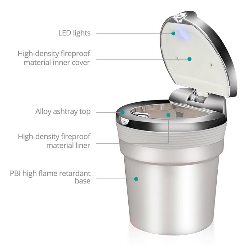 Univerzális autós hamutartó Led lámpákkal borítással Kreatív egyéniség fedett autó az autó belsejében többfunkciós autó kellékek Új