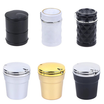 1PCS Car LED Ashtray Garbage Coin Storage Cup Container Cigar Ash Tray Car Styling Universal Size Ashtrays