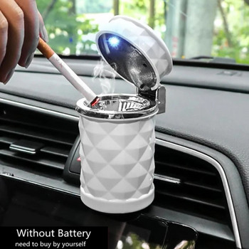 Универсален пепелник за кола с LED светлина Преносим пепелник Алуминиева чаша Автоматичен пепелник Пламък за кола Цигара Кутия за цилиндър