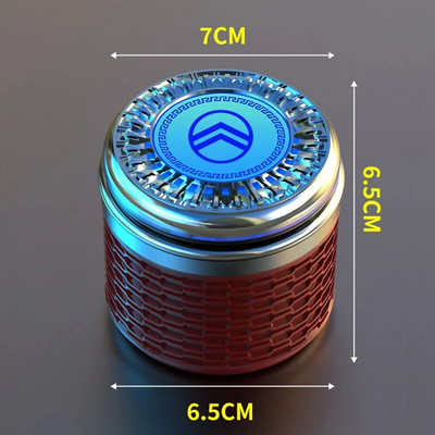 Εσωτερικό αυτοκινήτου Φορητή Φωτεινή μεταλλική επένδυση Τασάκι ποτηροθήκη για Citroen Celysee C6 C3 C5 C1 C2 C4 Aircross Picasso Cactus