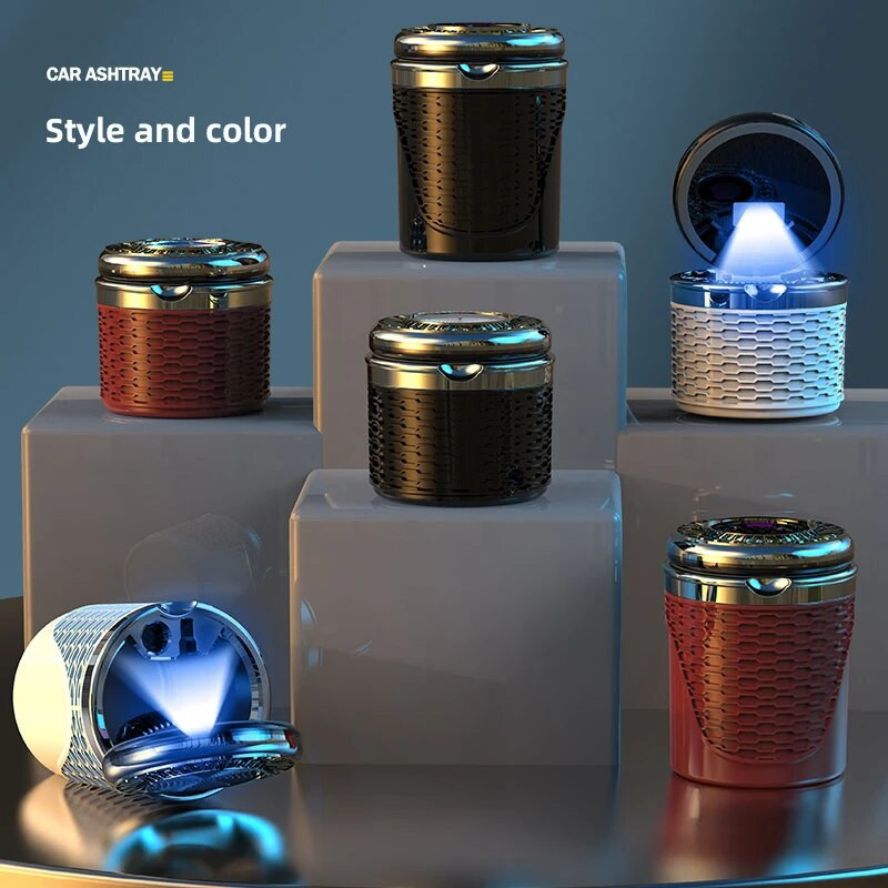 Εσωτερικό αυτοκινήτου Φορητή Φωτεινή μεταλλική επένδυση Τασάκι ποτηροθήκη για Citroen Celysee C6 C3 C5 C1 C2 C4 Aircross Picasso Cactus