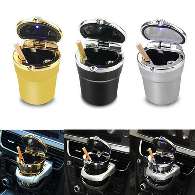 Car Universal Ashtray With Led Lights With Cover Creative Personality Covered Car Inside The Car multi-function Car Supplies New