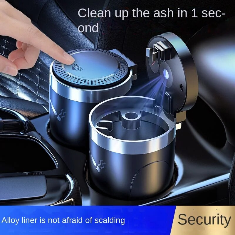 Auto pelnutrauks Daudzfunkcionāla radoša personība ar vāku auto pelnutrauks ar LED gaismām Auto salona aksesuāri