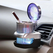 Autotuhatoos LED-valgustusega mini-auto prügikast Kaasaskantav kaanega tuhatoos, mis sobib enamikule sõidukitele