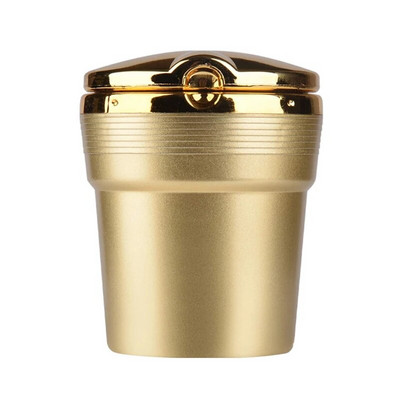 Auto tuhaalus auto prügikast koos kaanega LED-tulega Loominguline isikupära kaetud auto auto sees Multifunktsionaalne autovarustus