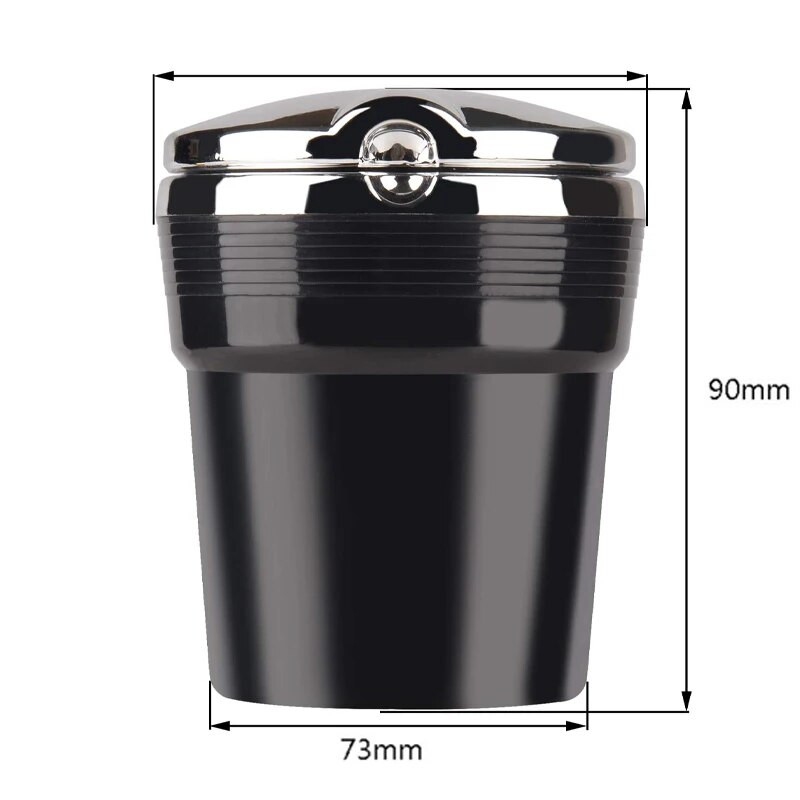 Auto tuhaalus auto prügikast koos kaanega LED-tulega Loominguline isikupära kaetud auto auto sees Multifunktsionaalne autovarustus