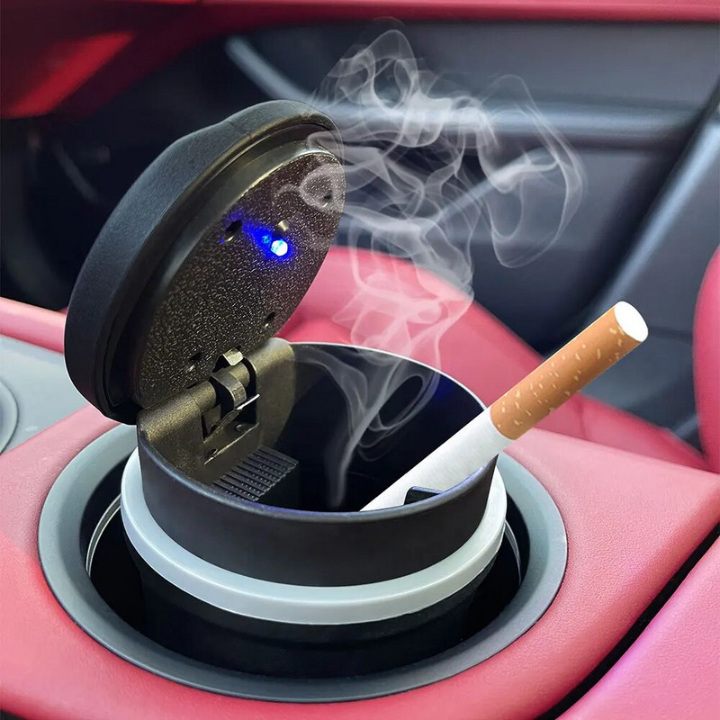 Paredzēts Honda Civic Type R Type S automašīnu pelnu traukam cigarešu pelnu traukam pelnu trauka turētājam pārnēsājamiem LED dūmu auto salona piederumiem