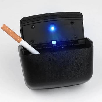 Универсален автомобилен пепелник с LED светлини Автоматична цигара Бездимен преносим пепелник с капак Творчески многофункционални автомобилни консумативи