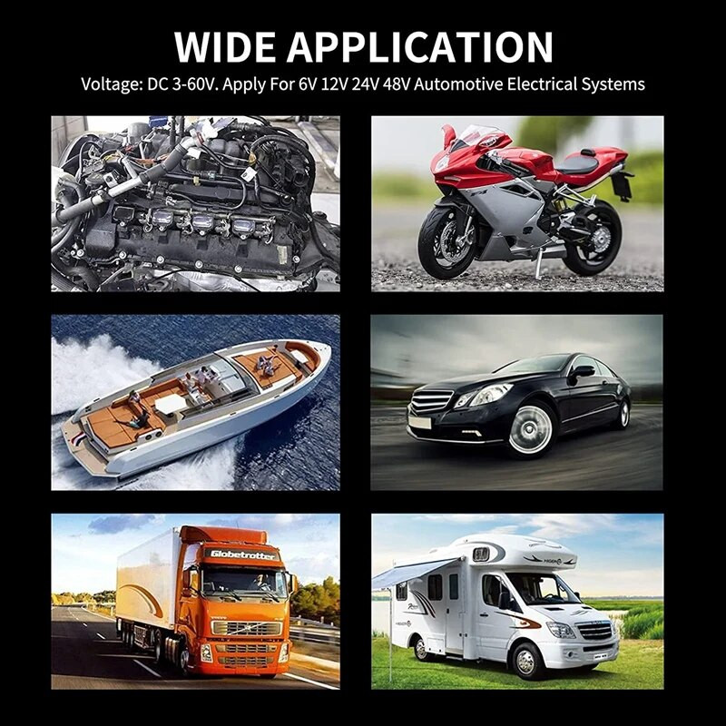 3–60 V mootorsõidukite vooluringi tester, digitaalne valgustester koos voltmeetriga raskeveokite testvalgusti LCD-taustvalgustusega ekraaniga