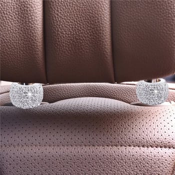 Универсален Crystal Rhinestone Столче за кола, облегалка за глава, пръстени, яки, декорация, талисмани, диамантени блестящи интериорни аксесоари за кола за жени, момичета