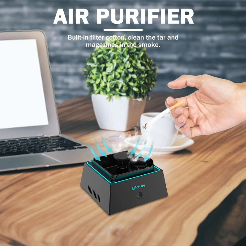 1200 mAh pelnu trauka gaisa attīrītājs pelnu paplātes lietotu dūmu filtrēšanai no cigaretēm Noņem smaku ar viegliem smēķēšanas piederumiem